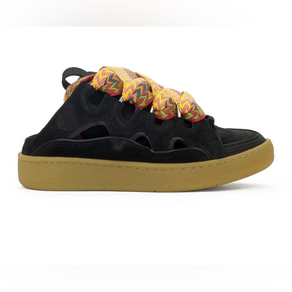 Lanvin BLACK CURB MULES LOW TOP SNEAKERS (Women Size 37) - Picture 1 of 8